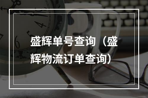 盛辉单号查询（盛辉物流订单查询）