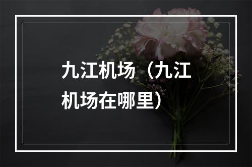 九江机场（九江机场在哪里）