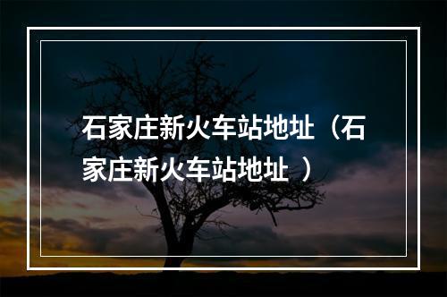 石家庄新火车站地址（石家庄新火车站地址  ）