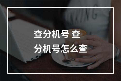 查分机号 查分机号怎么查