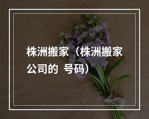 株洲搬家（株洲搬家公司的  号码）