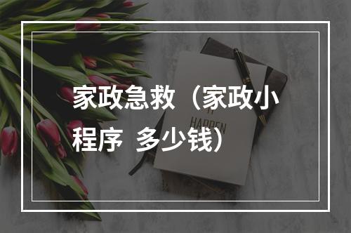 家政急救（家政小程序  多少钱）