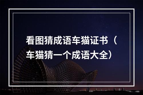 看图猜成语车猫证书（车猫猜一个成语大全）