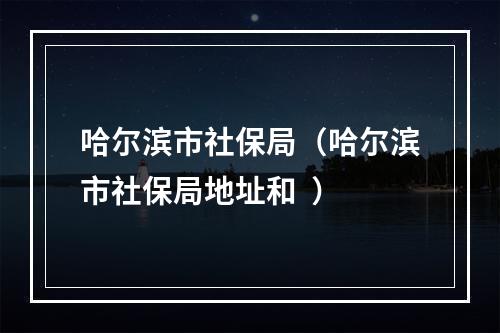 哈尔滨市社保局（哈尔滨市社保局地址和  ）
