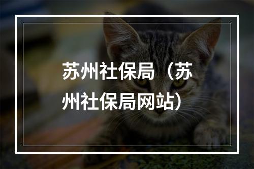 苏州社保局（苏州社保局网站）