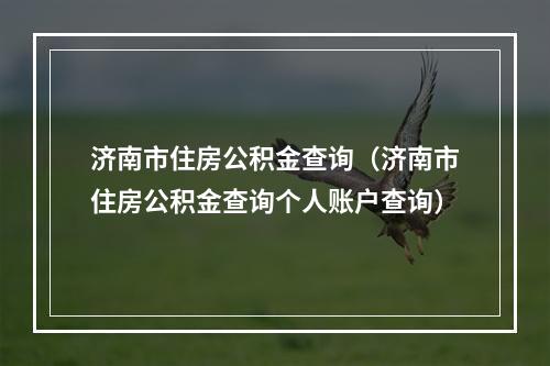 济南市住房公积金查询（济南市住房公积金查询个人账户查询）