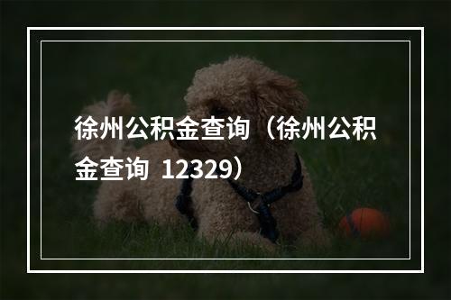 徐州公积金查询（徐州公积金查询  12329）