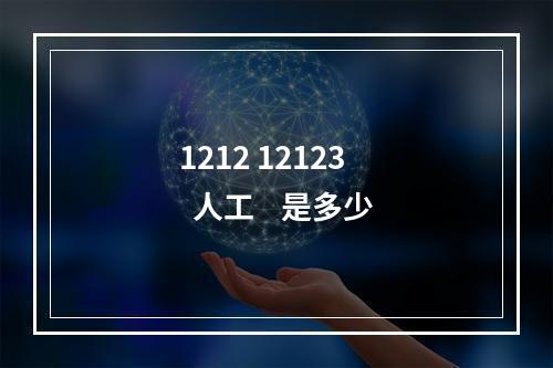 1212 12123    人工    是多少