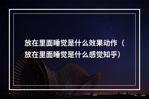 放在里面睡觉是什么效果动作（放在里面睡觉是什么感觉知乎）