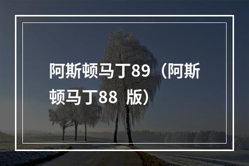 阿斯顿马丁89（阿斯顿马丁88  版）
