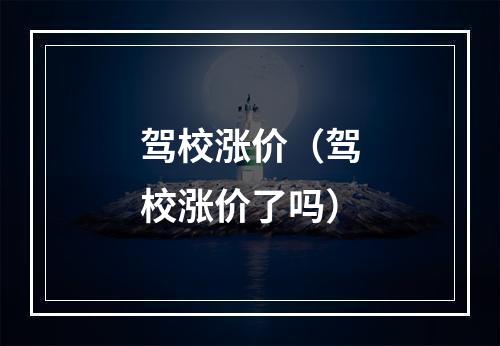 驾校涨价（驾校涨价了吗）