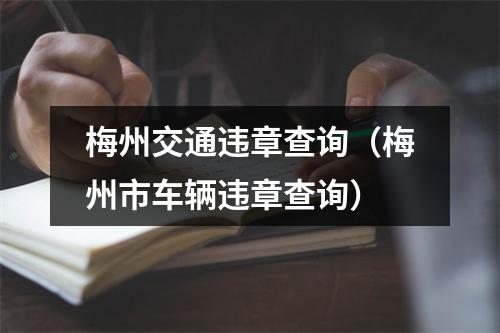 梅州交通违章查询（梅州市车辆违章查询）