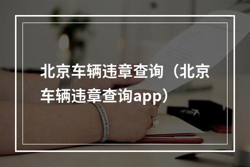 北京车辆违章查询（北京车辆违章查询app）