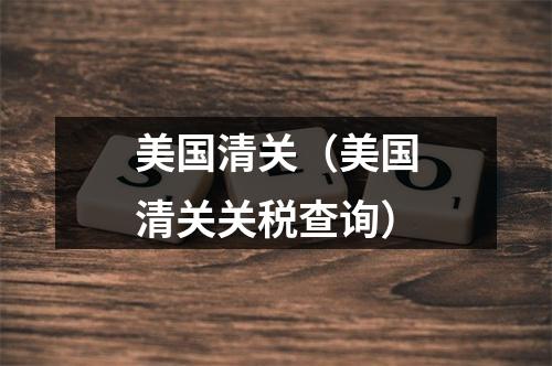 美国清关（美国清关关税查询）