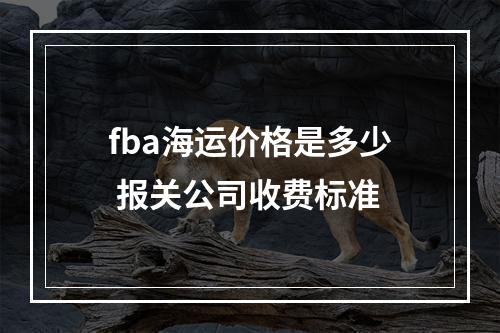 fba海运价格是多少 报关公司收费标准