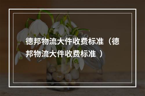 德邦物流大件收费标准（德邦物流大件收费标准  ）