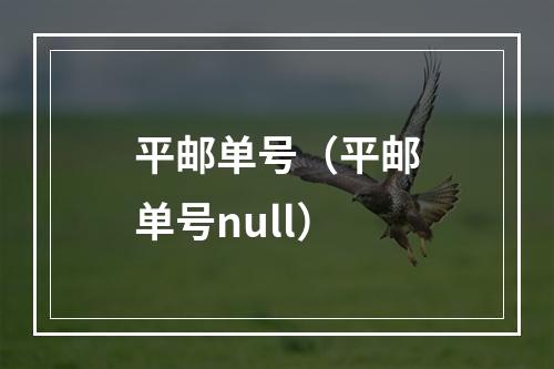 平邮单号（平邮单号null）