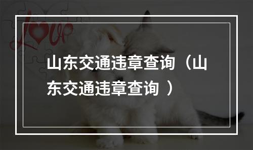山东交通违章查询（山东交通违章查询  ）
