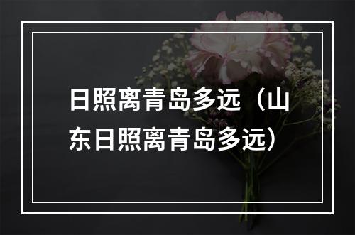日照离青岛多远（山东日照离青岛多远）