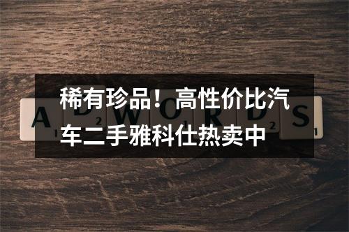 稀有珍品！高性价比汽车二手雅科仕热卖中