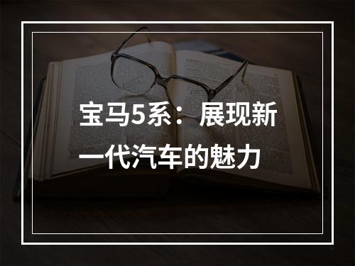 宝马5系：展现新一代汽车的魅力