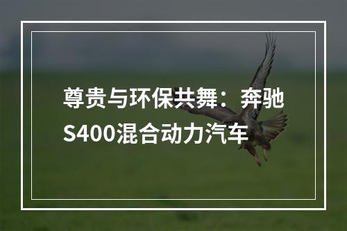 尊贵与环保共舞：奔驰S400混合动力汽车