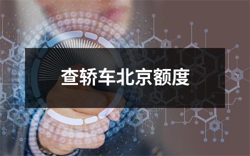 查轿车北京额度