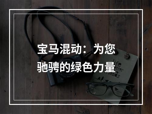 宝马混动：为您驰骋的绿色力量
