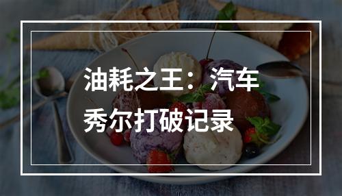 油耗之王：汽车秀尔打破记录