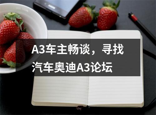 A3车主畅谈，寻找汽车奥迪A3论坛
