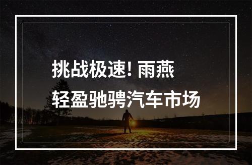 挑战极速! 雨燕轻盈驰骋汽车市场