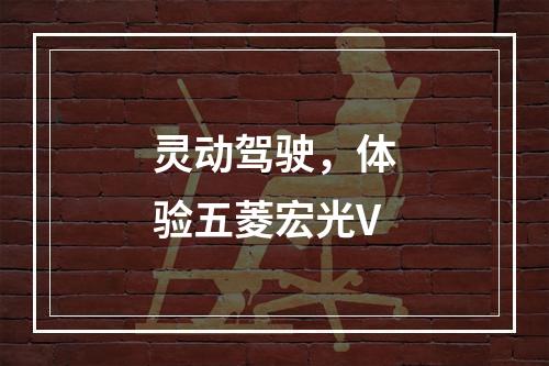 灵动驾驶，体验五菱宏光V