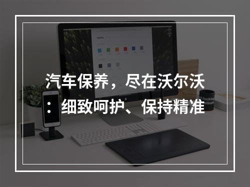 汽车保养，尽在沃尔沃：细致呵护、保持精准