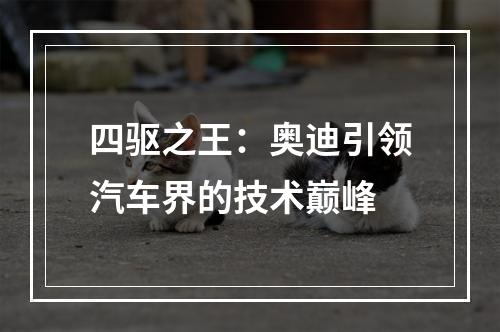 四驱之王：奥迪引领汽车界的技术巅峰
