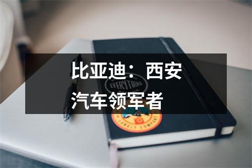 比亚迪：西安汽车领军者