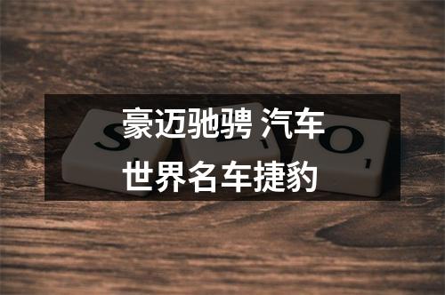 豪迈驰骋 汽车世界名车捷豹