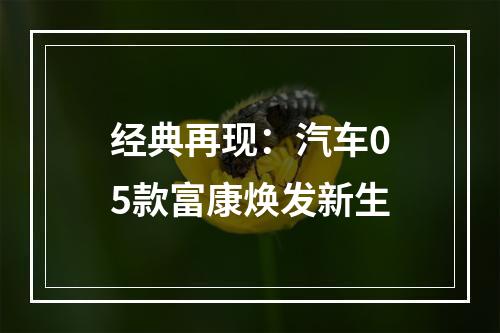 经典再现：汽车05款富康焕发新生