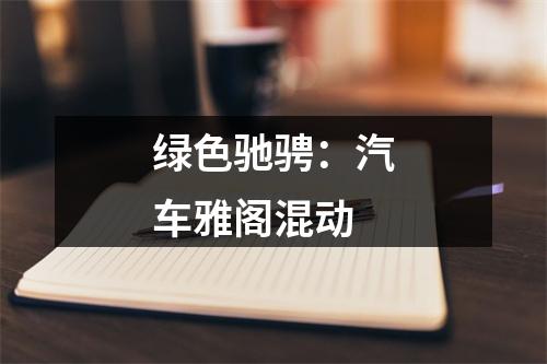 绿色驰骋：汽车雅阁混动