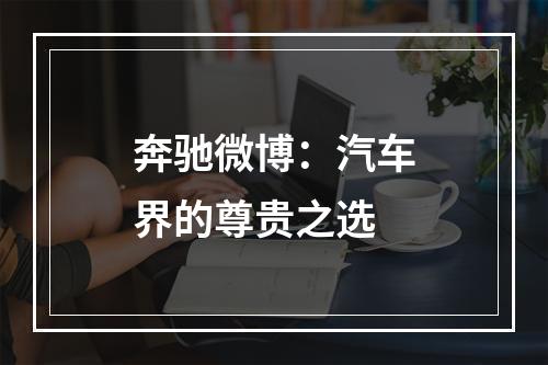 奔驰微博：汽车界的尊贵之选