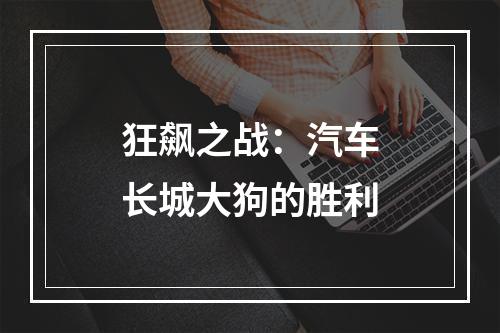 狂飙之战：汽车长城大狗的胜利