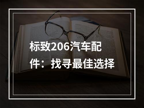 标致206汽车配件：找寻最佳选择