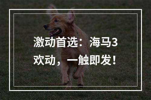 激动首选：海马3欢动，一触即发！