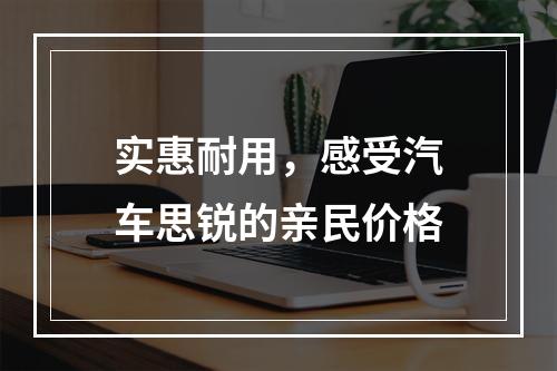 实惠耐用，感受汽车思锐的亲民价格