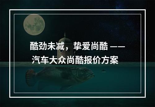 酷劲未减，挚爱尚酷 —— 汽车大众尚酷报价方案