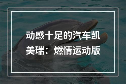 动感十足的汽车凯美瑞：燃情运动版