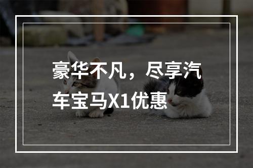 豪华不凡，尽享汽车宝马X1优惠