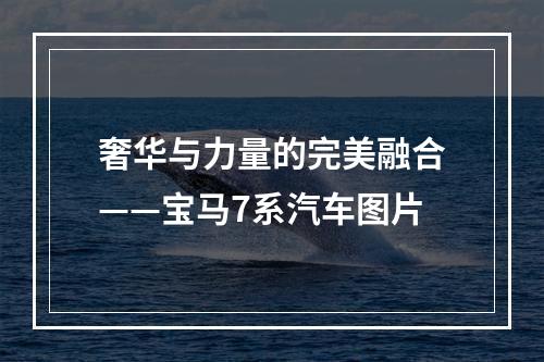奢华与力量的完美融合——宝马7系汽车图片