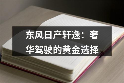 东风日产轩逸：奢华驾驶的黄金选择
