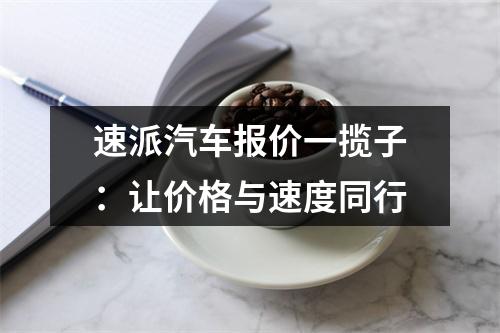 速派汽车报价一揽子：让价格与速度同行