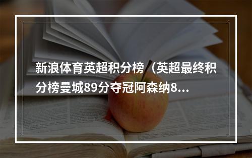 新浪体育英超积分榜（英超最终积分榜曼城89分夺冠阿森纳84分第2）